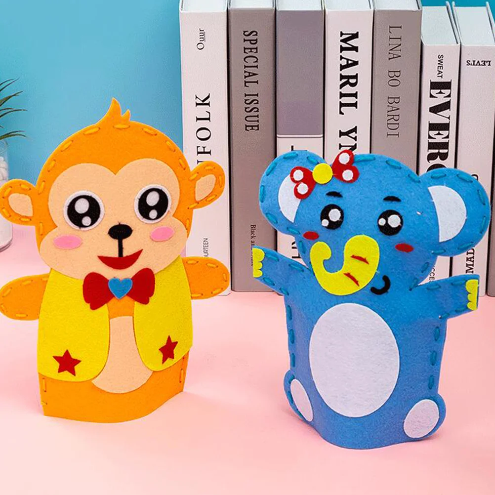 5Sets Creative Hand Puppets DIY Kit Educational Role Play Craft Supplies for Kids Parent-Child Activities DIY Hand Puppets Kit