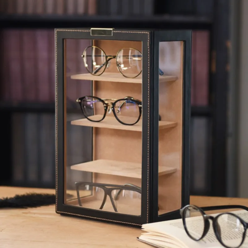 

Large Glasses Display Case Transparent Sunglasses Storage Box Tiepin Glasses Lenses Organizer Watches Accessory Jewelry Holder