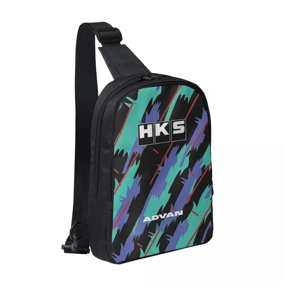 

HKS Advan JDM Chest Bag Men Sling Crossbody Backpack Chest Bag Traveling Hiking Daypack Shoulder Bag