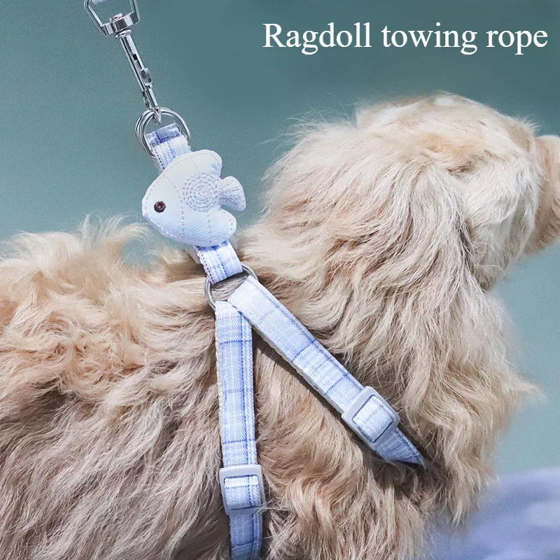 

Cat Traction Rope Chest Strap Dog Rope Cartoon Small Fish Doll Slippering Cat Dog Traction Rope