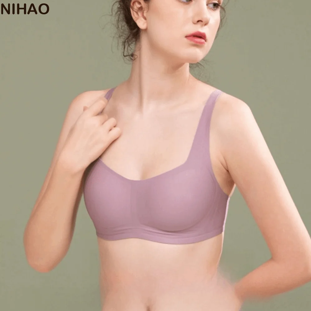 

Solid Color Seamless Push Up Bra Adjustable Breathable Training Fitness Bra Invisible Tops Comfortable Yoga Underwear Women