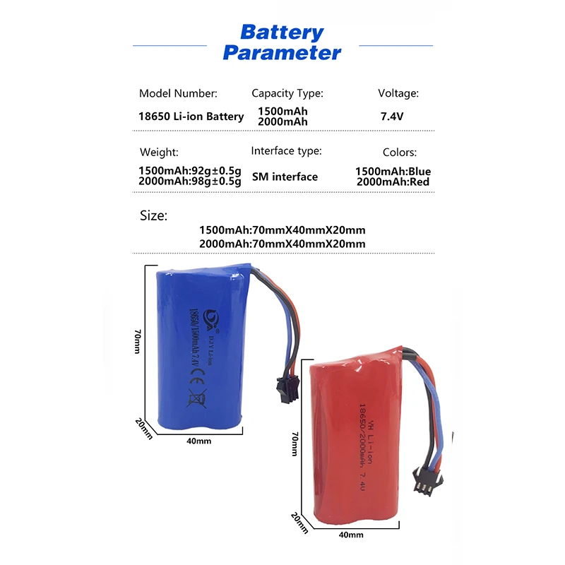 Coolbank-充電式リチウムイオンバッテリーパック,3ピンインターフェイス,m5a1,rcおもちゃ,7.4v,2000mah,1500mah,2x18650,