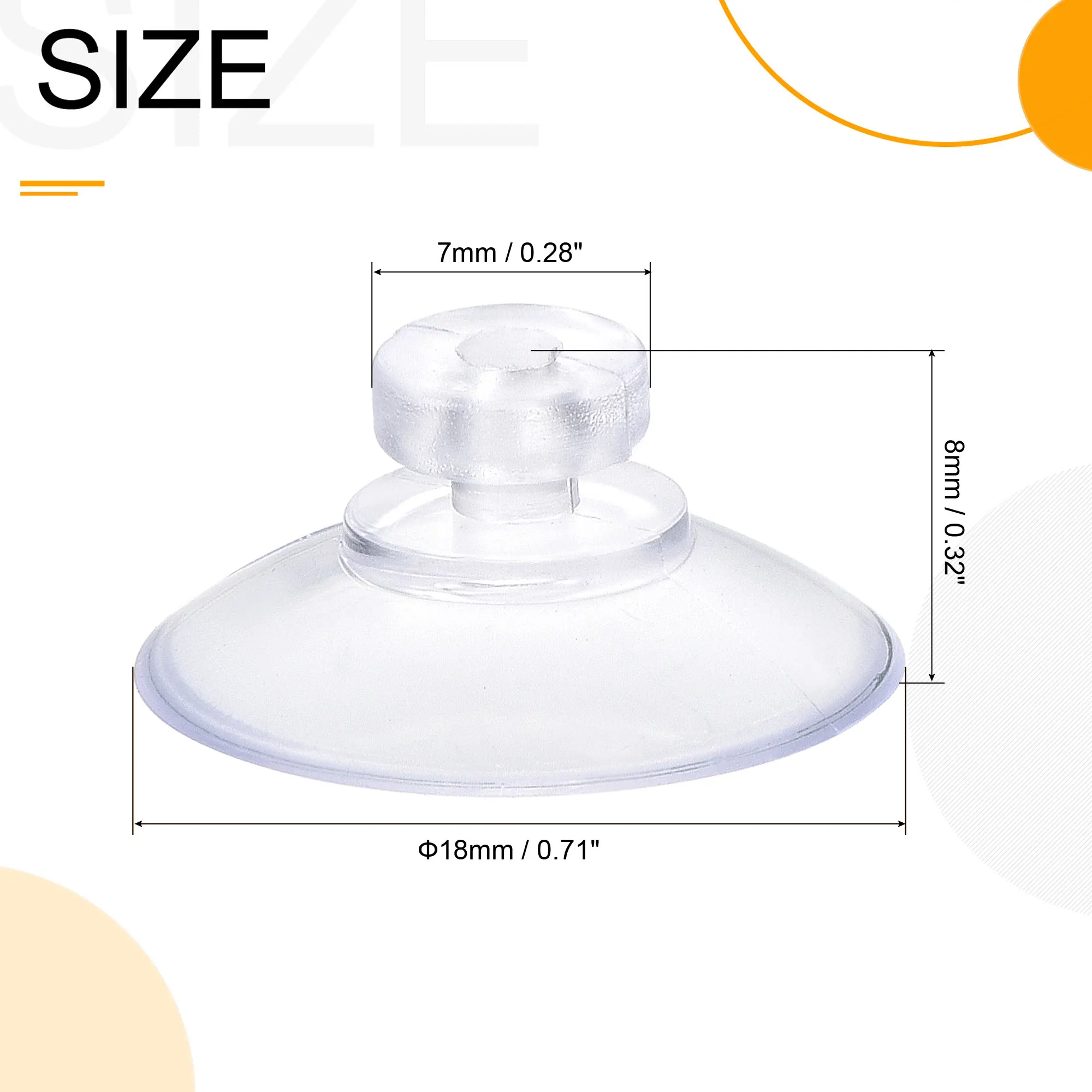 12/20/30Pcs Transparent PVC Suction Cup without Hook 18mm Dia Wall Hanger Mushroom Head Sucker for Kitchen Bathroom Window Glass