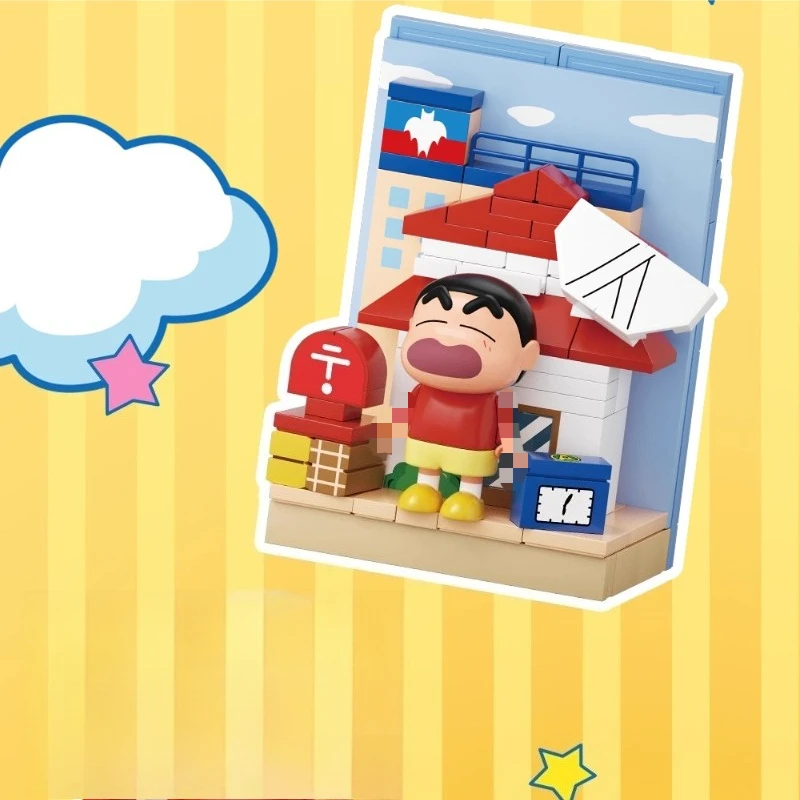 SEMBO Crayon Shin-chan Building Blocks Children's Educational Assembling Fun Stickers Magnetic Cartoon Shin-chan Ornaments Toys