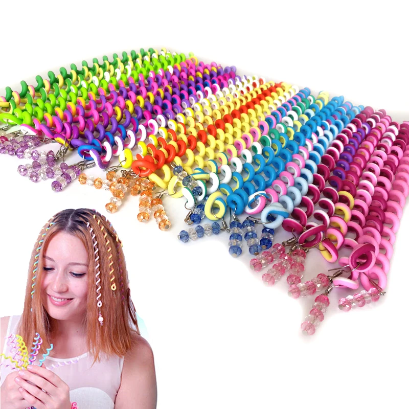 

6Pcs/Set Rainbow Color Curler Hair Braid Hair Sticker Decor Hair Accesories Hair Headdress French Hair Braiding Tool