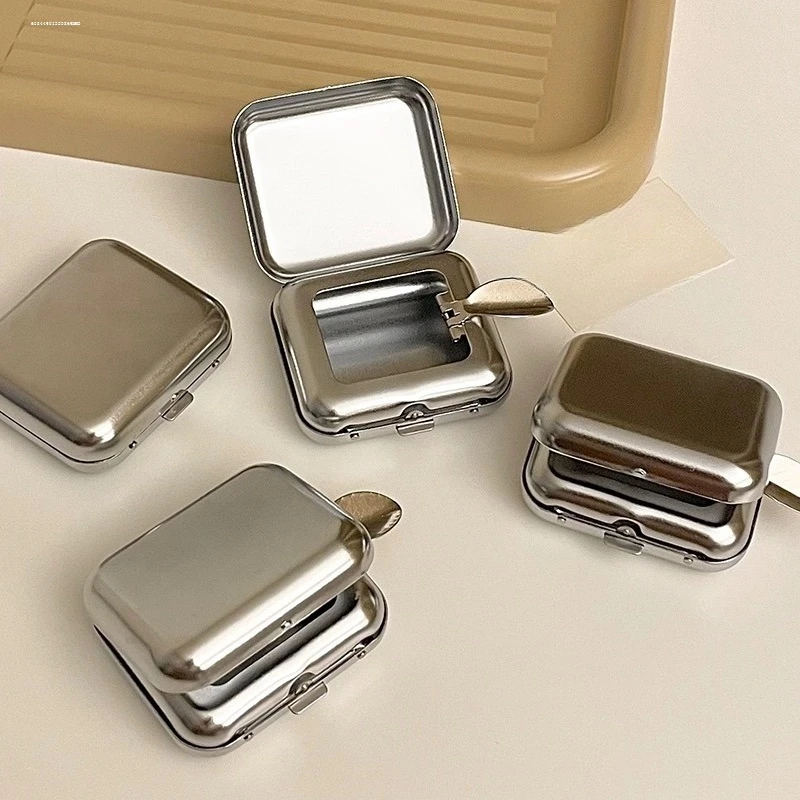Metal stainless steel outdoor pocket car ashtray female small portable gray box