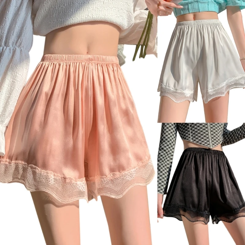 Womens Anti-Chafing Underwear Mid Thigh Boyshorts Skirt Loose Lace Safety Pants Drop Shipping