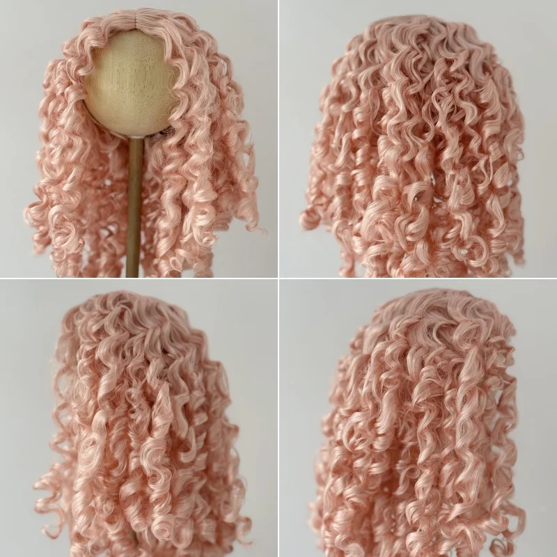 JD073 QBaby Eldorado rozstanie długie kręcone syntetyczne moherowe peruki BJD 9-10 "10-11" 11-12 " Pullip Blythes 18" AG akcesoria dla lalek