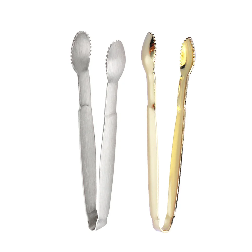 

2pcs Stainless Ideal for Tea Small Tongs For Kitchen Party Coffee Breakfast Picking Sugar Ice Ice Tongs Cubes