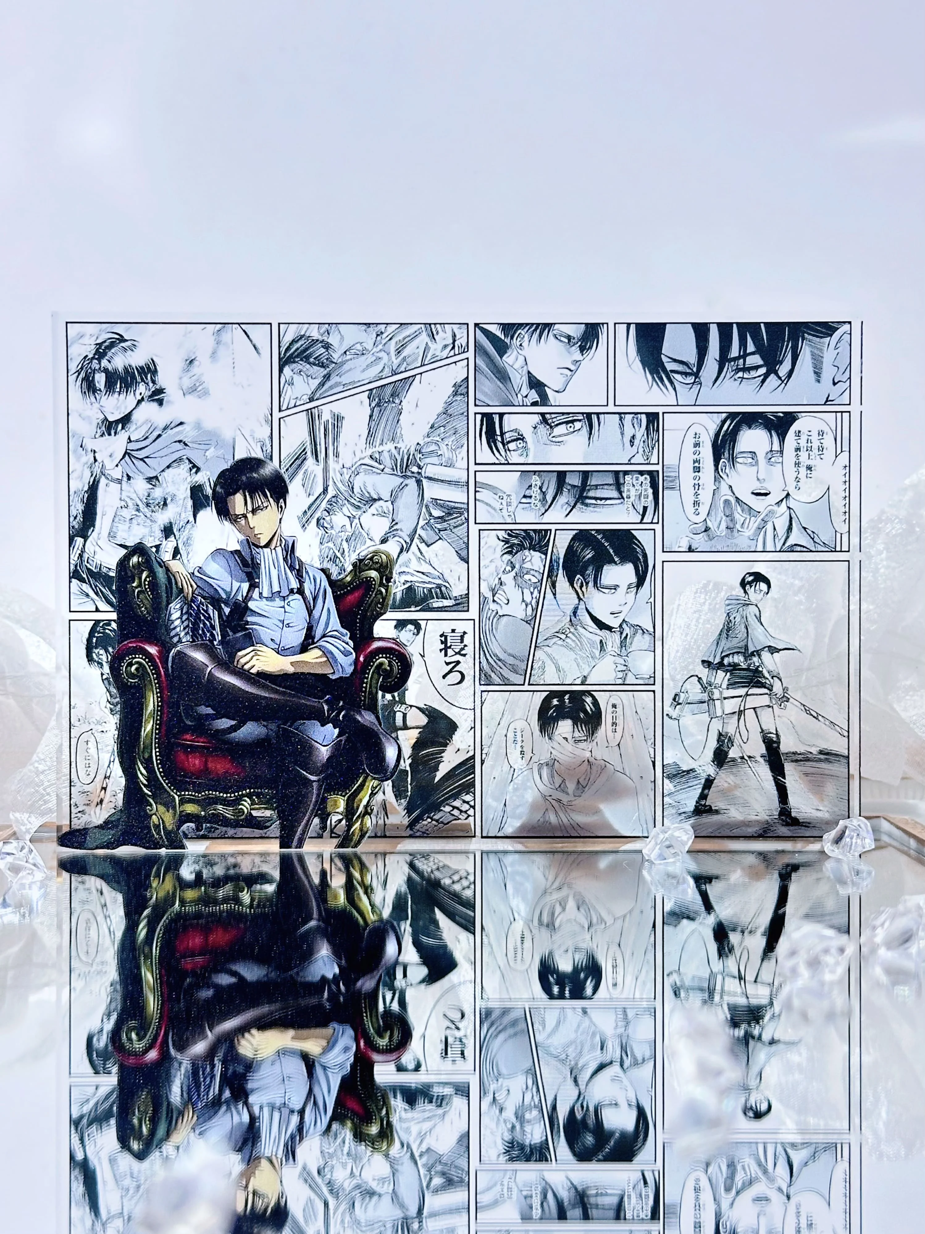 Anime  Attack On Titan Figure Eren Jaeger Comic Acrylic Brick Stand Desktop Ornament Toys Fans collect gifts