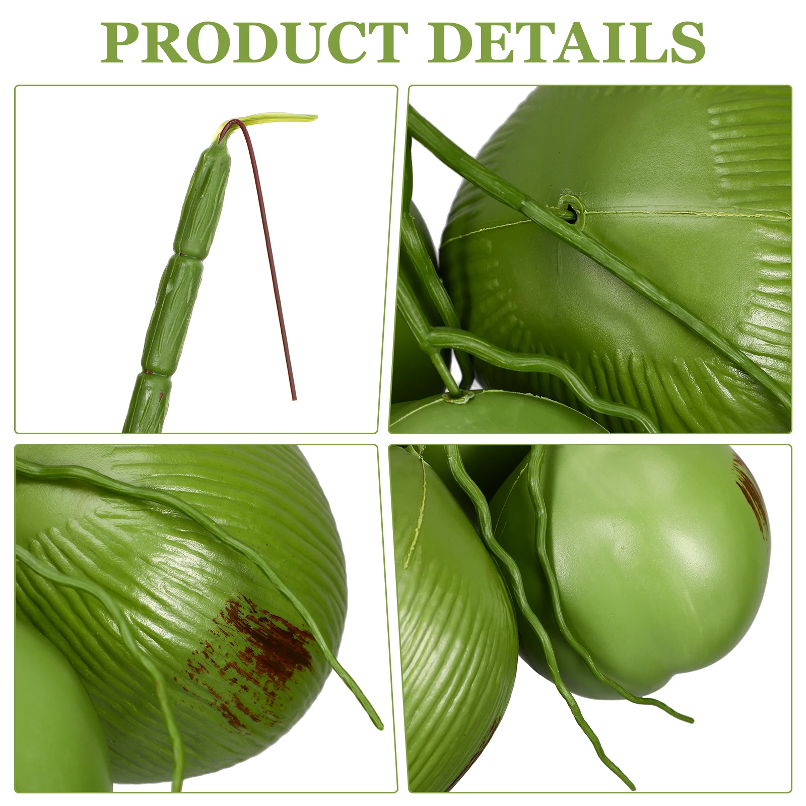 

1 Bunch Fake Coconuts Artificial Coconuts Fruit Photo Prop Farmhouse tabletop Ornaments Tropical style fruits multiuse home deco