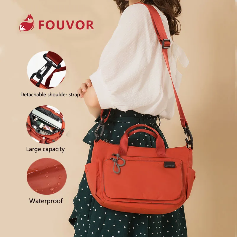 Fouvor 2024 New Fashion Bag for Women Handbag Oxford Large Messenger Bag Waterproof Nylon Zipper Solid Shoulder Bags 2802-01