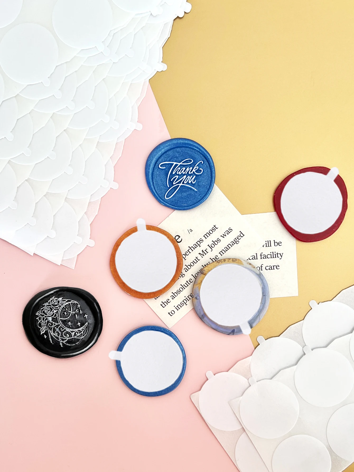 100pcs Double-Sided Adhesive Dots for Wax Seal Stamp, 1inch Adhesive Wax Seal Backing Stickers, Craft Adhesive Waxing