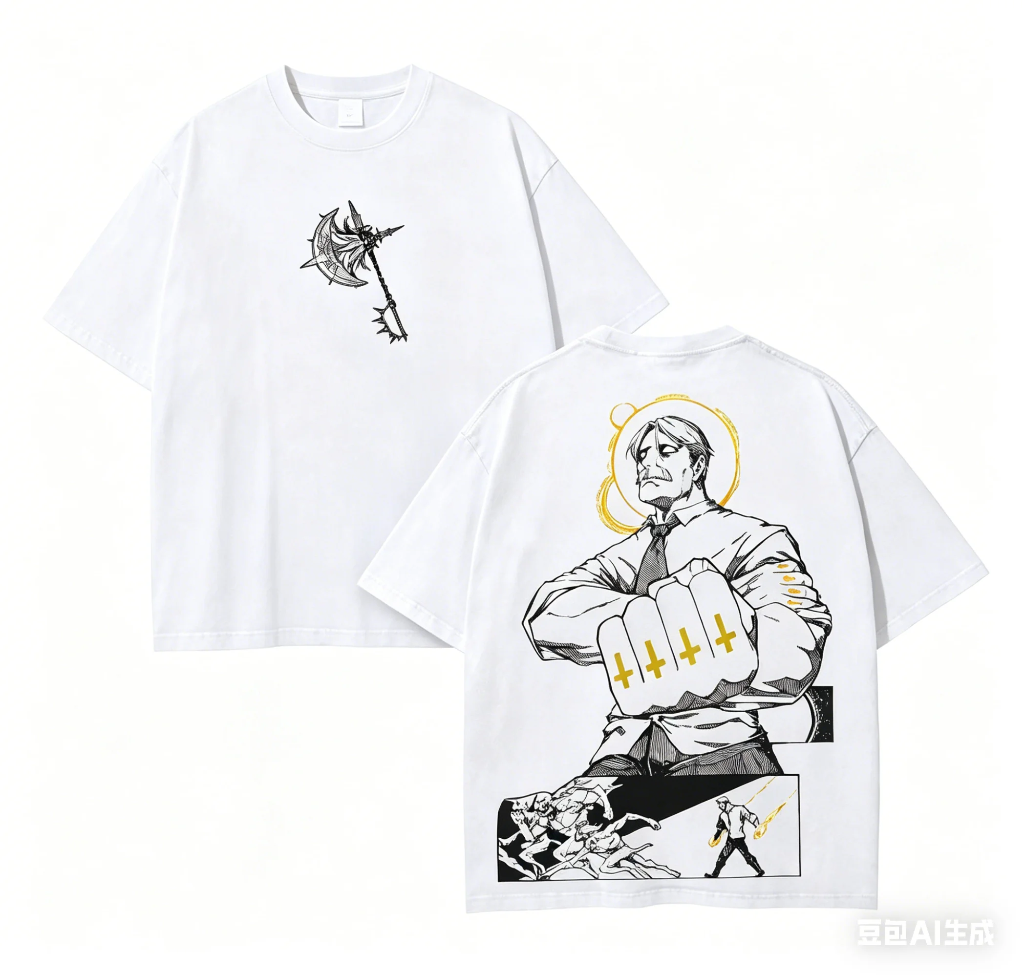 Camiseta de algodón con los siete pecados capitales, nuevo modelo, ropa con personalidad, ropa de gran tamaño para todo el año, ropa de calle unisex de alta calidad y suave