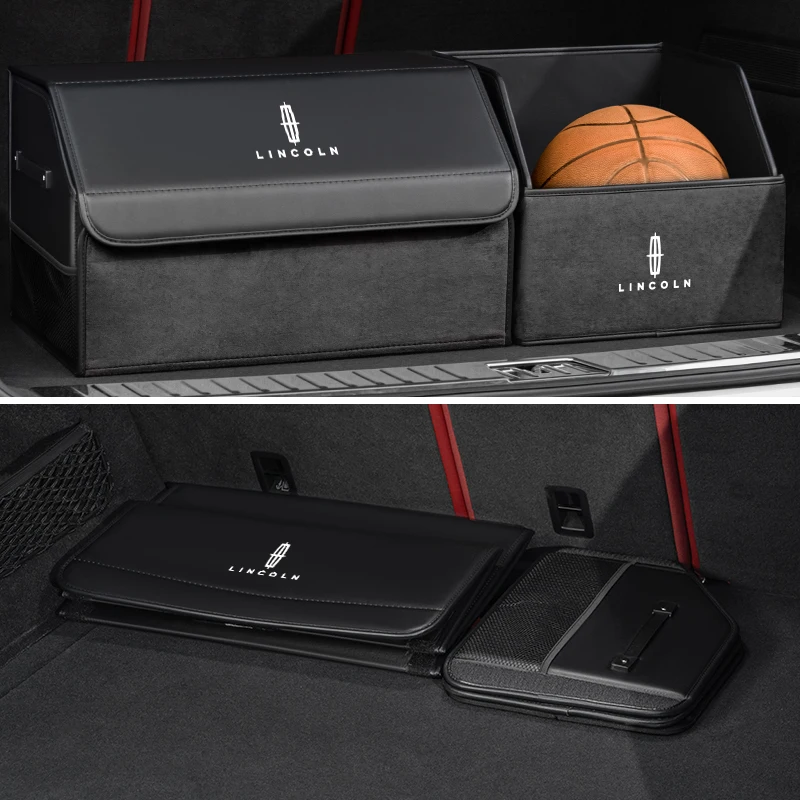 Car Storage Organiser Trunk Foldable Storage Box Portable Simple Large Capacity For Lincoln Navigator MKZ MKX Corsair Aviator