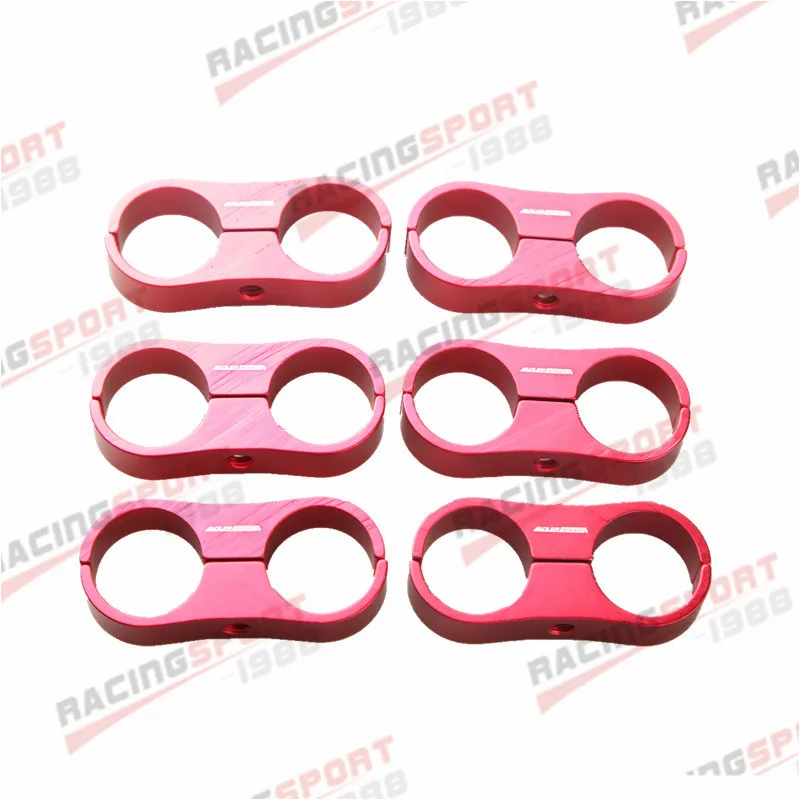 2/4/6PCS Universal Aluminum 3AN 6AN 8AN 10AN 12AN 14AN Billet Oil Fuel Water Hose Tube Seprator Divider Clamp Iine Separator Kit