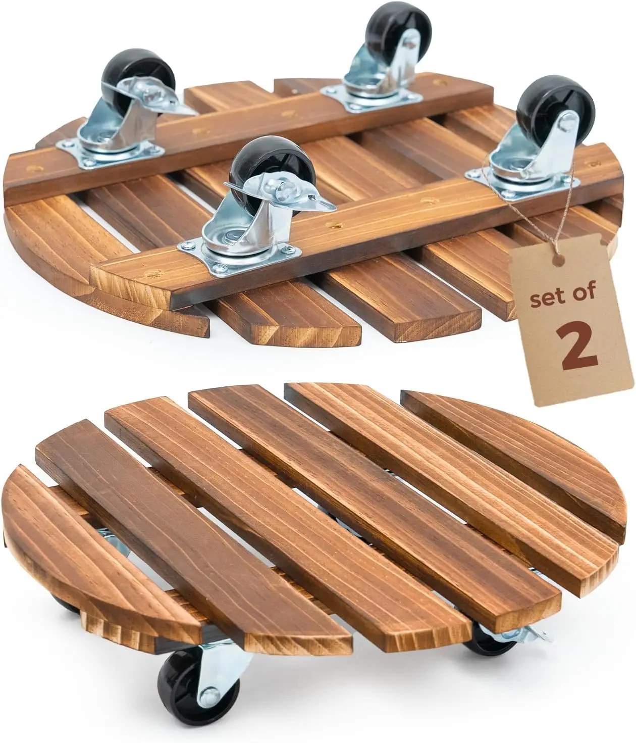 

Уличная передвижная подставка для растений на колесах, усиленная тележка для крупных растений, 2 шт.