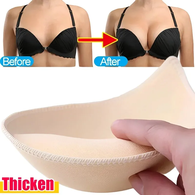 2 pezzi accessori donna rotondo 3D spugna costume da bagno seno Push Up reggiseno imbottitura rinforzatori del petto reggiseno inserto in schiuma