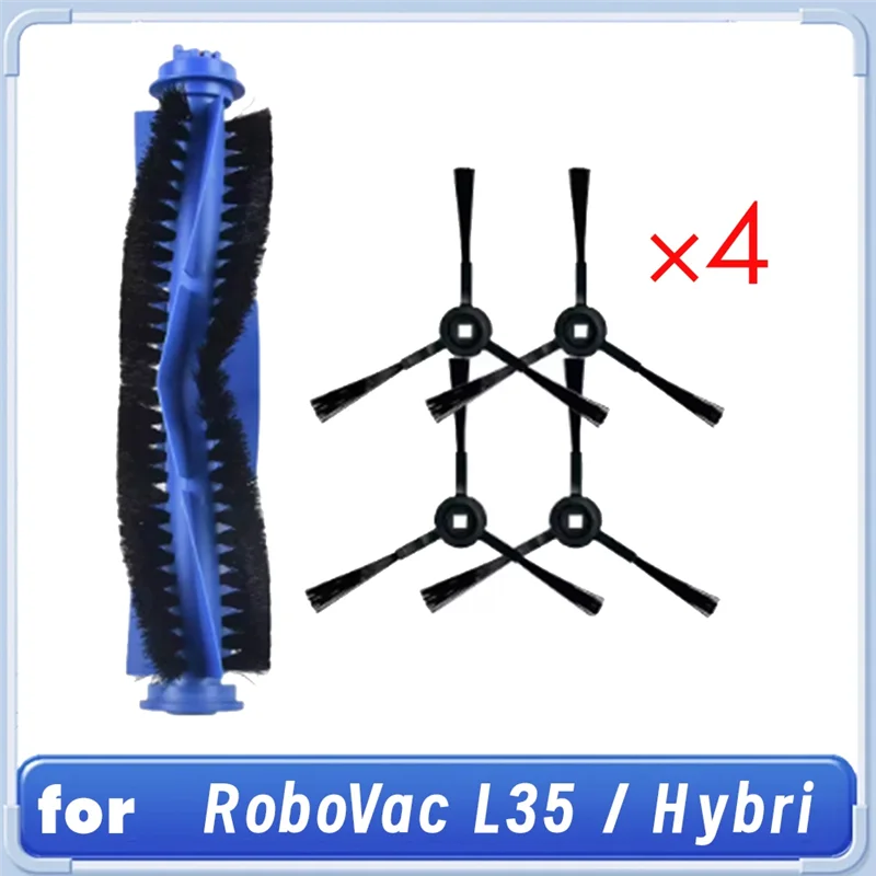 Für Robovac L35/L35 Hybrid Roboter Staubsauger Reinigung Ersatzteile 4 Stücke Seitenbürste + 1 Stück Hauptbürste
