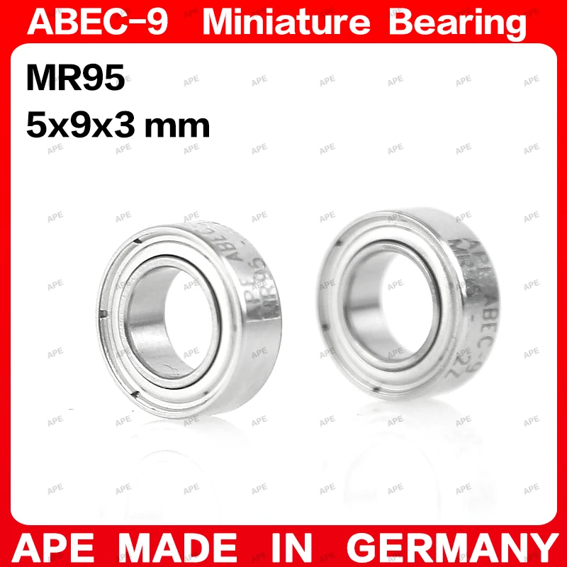 

10-50pcs APE ABEC-9 Bearing MR95 MR95ZZ 5x9x3 mm L-950 MR95-2RS L-950ZZ Z -2Z 2RS Miniature Precision Ball Bearings