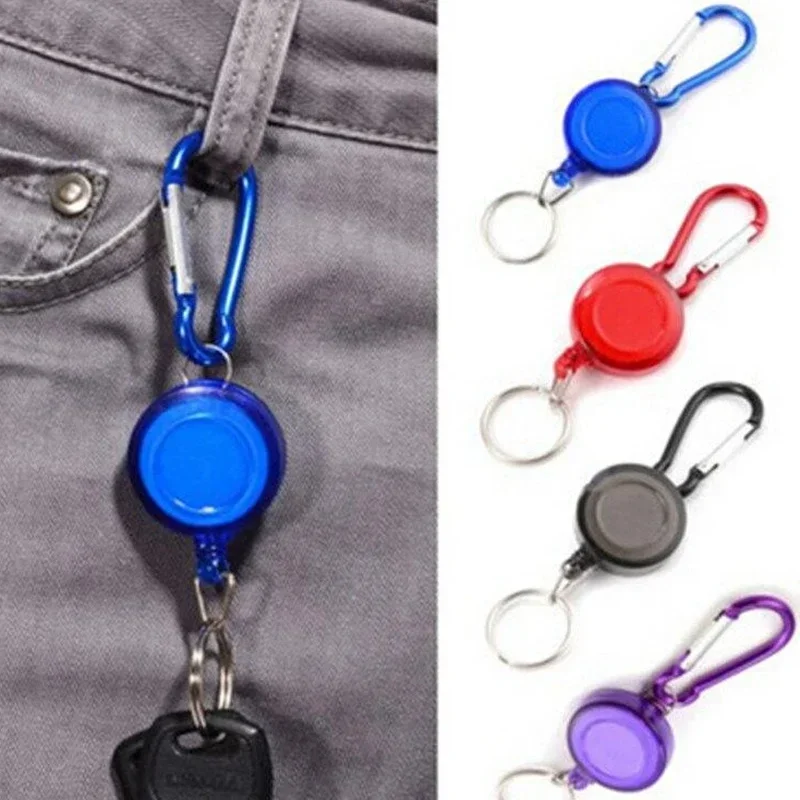 1pc Retractable Badge Reel Eay To Pull Badge Reels ID Tag Clip Pass Work Card Clips Badge Holder Reels ABS Plastic Key Ring