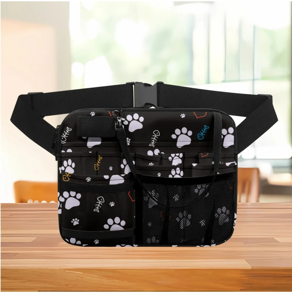 Casual Dog Paw Designer Adjustable Organizer Pouch Medical Nurse Fanny Pack Female Storage Practical Waist Bag Print on Demand