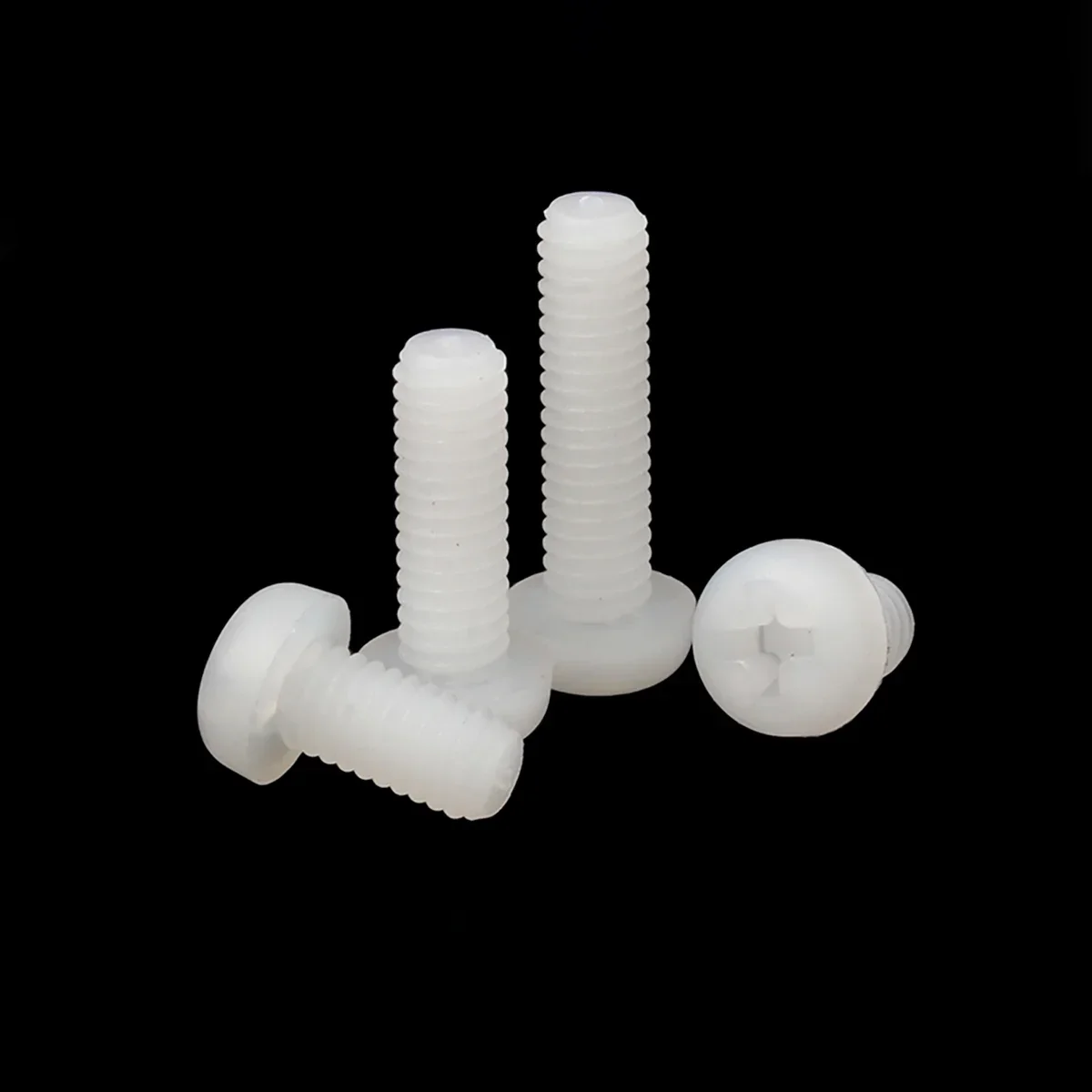 

M2M2.5M3M4M5M6M8 White Nylon Cross Groove Round Head Screw Plastic Pan Head Extended Insulated Fastener
