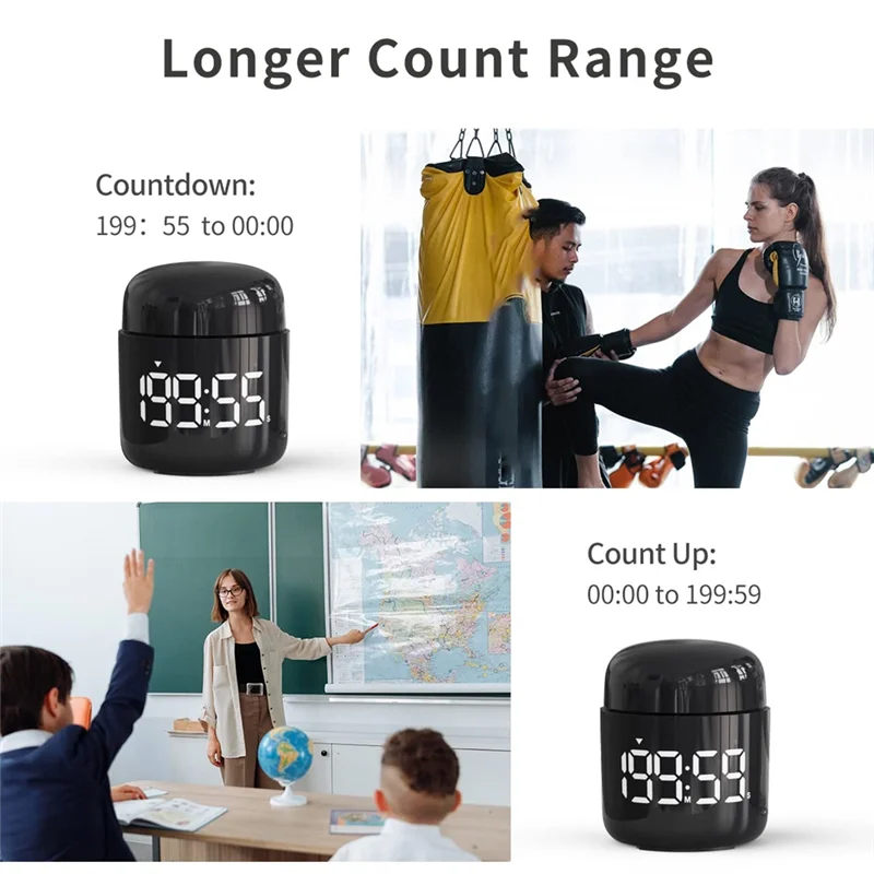 A98E-Large LED Display Countdown Countup Timer, Digital Kitchen Timer Volume Adjustment For Cooking,Student Use Manager