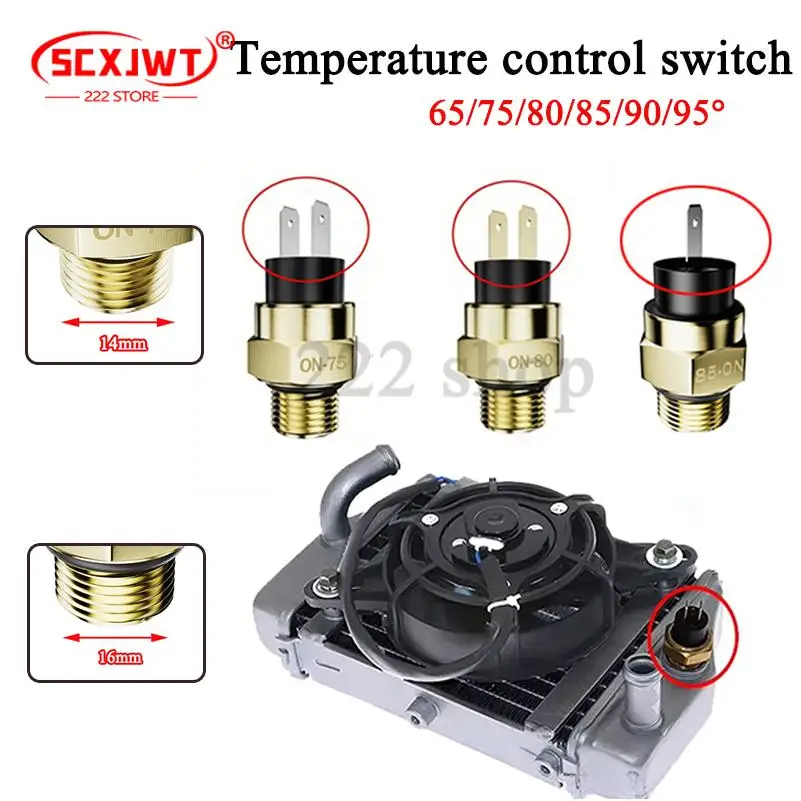 

M14/16 65/75/80/85/90/95℃ Electric Radiator Coolant Temperature Thermostat Switch Temp Sensor For ATV Quad Motorcycle