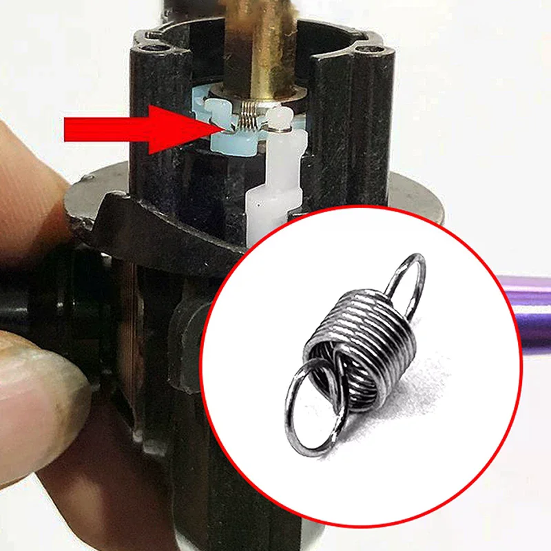 10 unidades de resorte de retorno para interruptor de inversión de brazo oscilante de carrete de spinning, accesorios de resorte para carrete de pesca, resorte de extensión para carrete de spinning