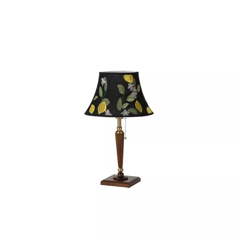 Solid wood French medieval wabi wind living room atmosphere room bedside lamp