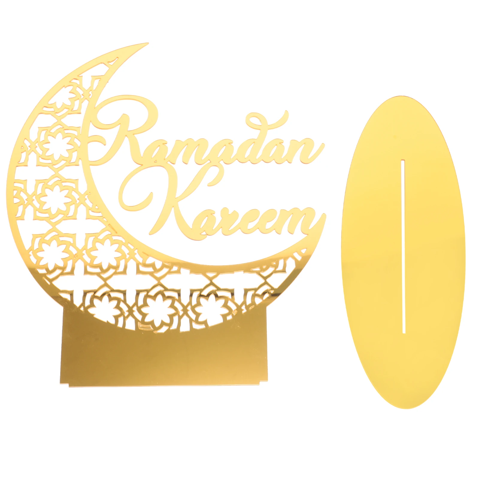 

Crescent Letter Table Decor Gold Acrylic naments Home Eid Ramadan Party Decorations Mubarak Moon Islam Festive