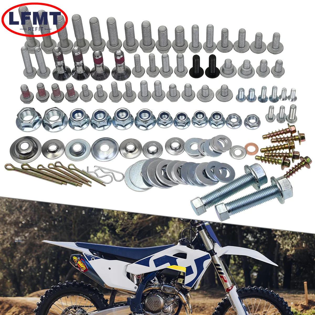 Self-tapping screws Hardware Bolt Full Fastener Kit For Husqvarna 150 250 300 350 450 501 FC FE FX FS TC TE TX TEi TXi 2003-2026