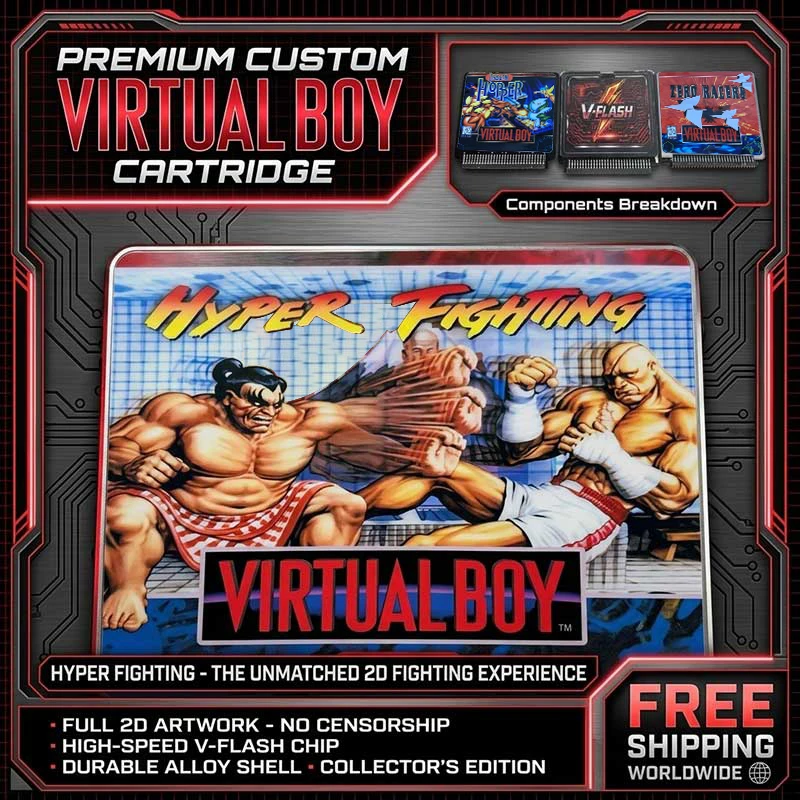 16-in-1 Virtual Boy Multi-Game Cartridge Hyper Fighting Dip Switch & Independent Saves