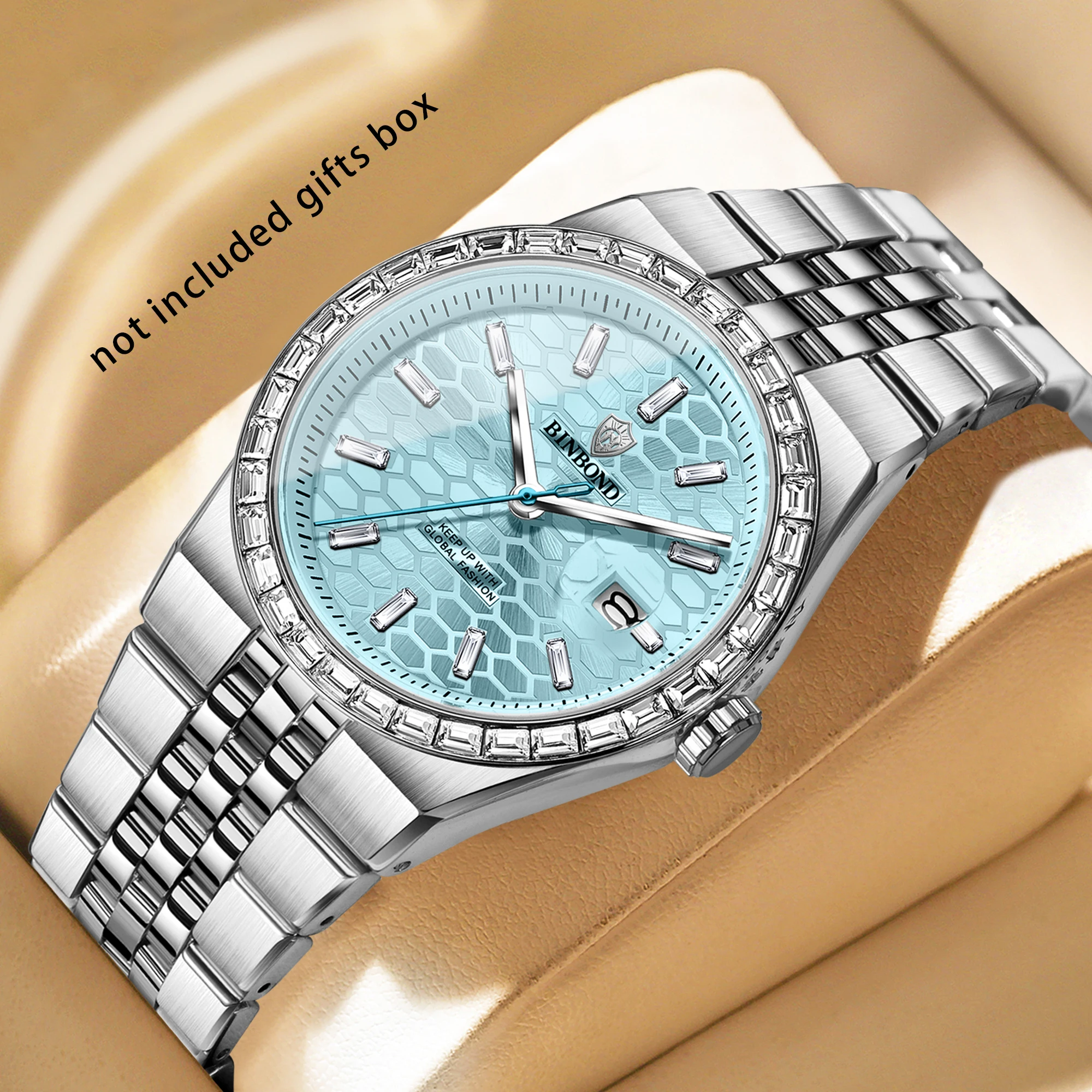 

BINBOND 2025 Новые роскошные кварцевые мужские часы, спортивный стиль, водонепроницаемые, дисплей даты, мужские часы из нержавеющей стали
