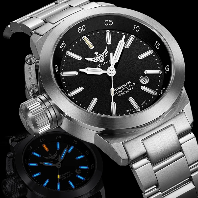 Yelang V1022 swiss ETA2824 movement Brand Watch Swiss Luminous 10ATM Professional Waterproof Automatic Mechanical Men Watch