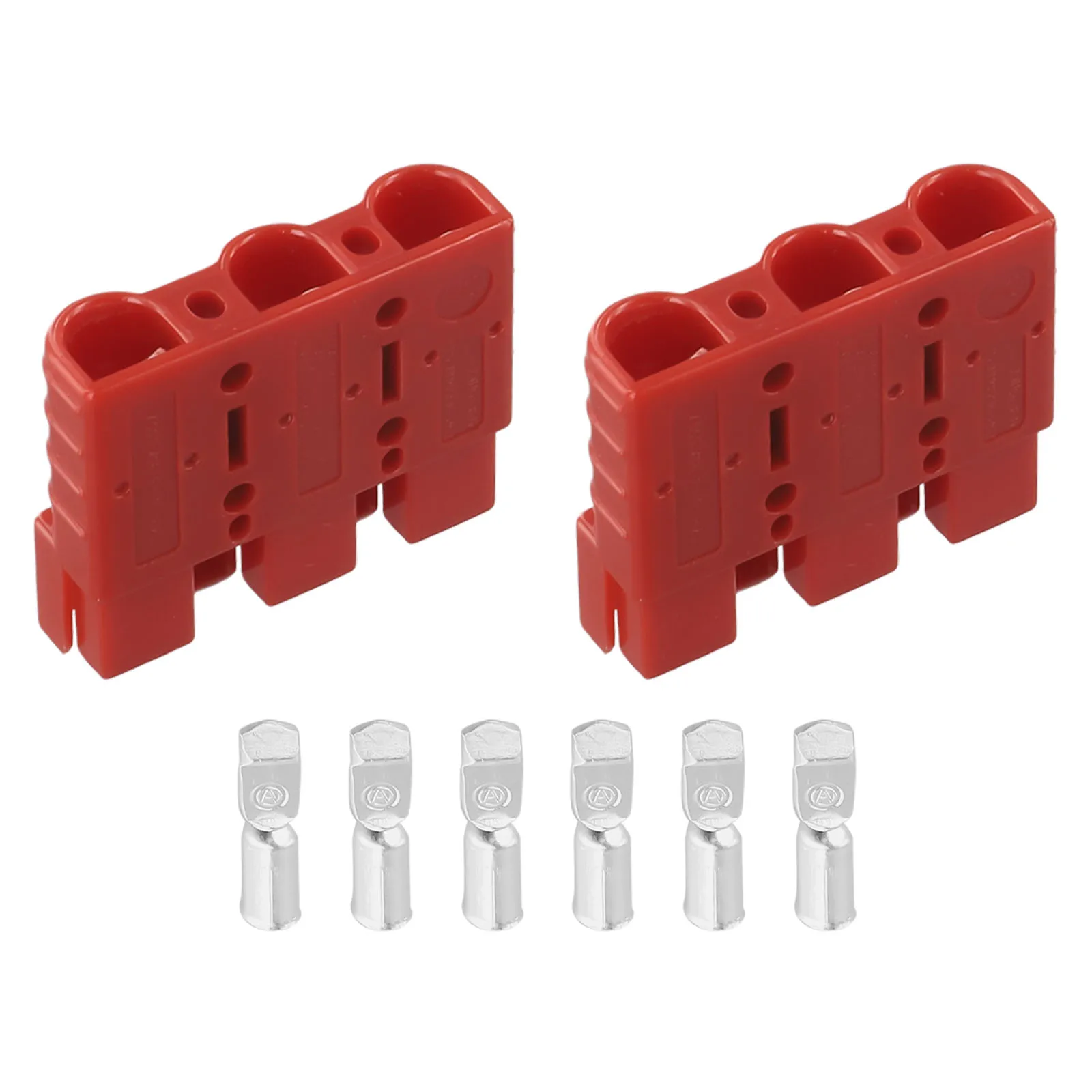 2 Pack 50A 3-Pole Solar Connector for DC-DC Charging Circuits Supporting High-Voltage Off-Grid Applications in Large Vehicles