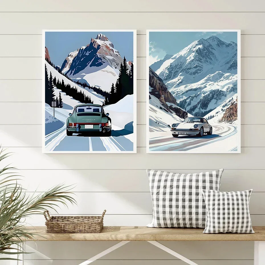 1pc frameless Canvas Painting Painting Wall Art Painting Home Living Room Decor Classic 911 Alpine Drive Poster Vintage Alpine T