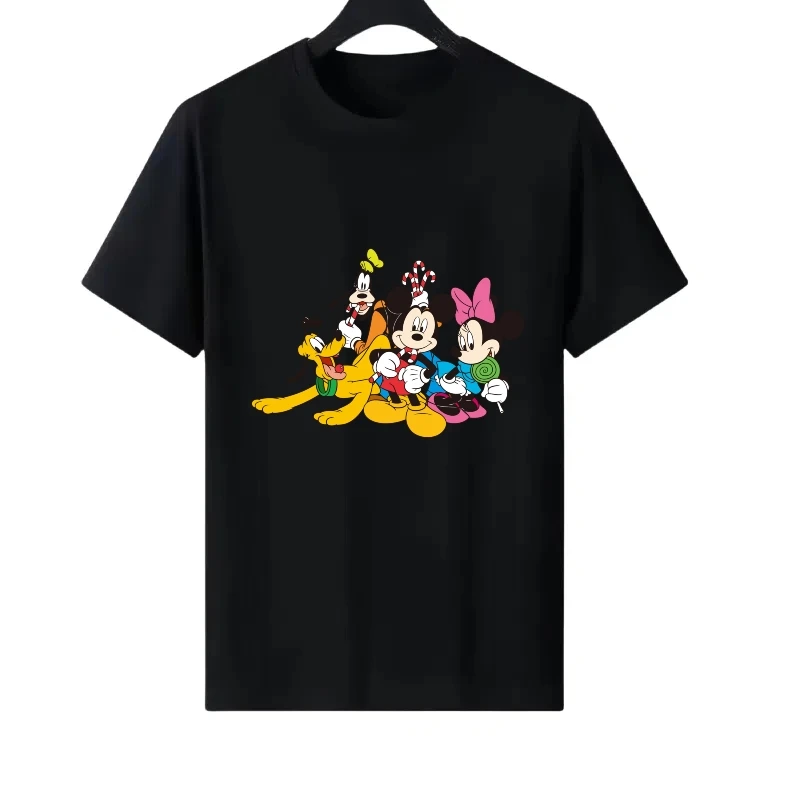 

Disney Mickey Mouse Pattern Woman Parent-child Clothing Fashion Cartoon Tops Ladies Cheap Short Sleeves T-Shirt Men Sweatshirts