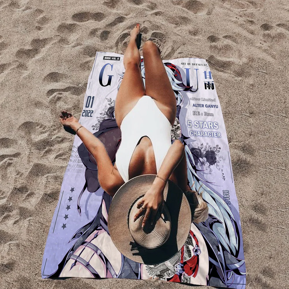 

Sexy Cartoon Anime Girl Microfiber Blanket Quick Drying Beach Towels Oversized Printing Super Absorbent Pool Towel Blanket