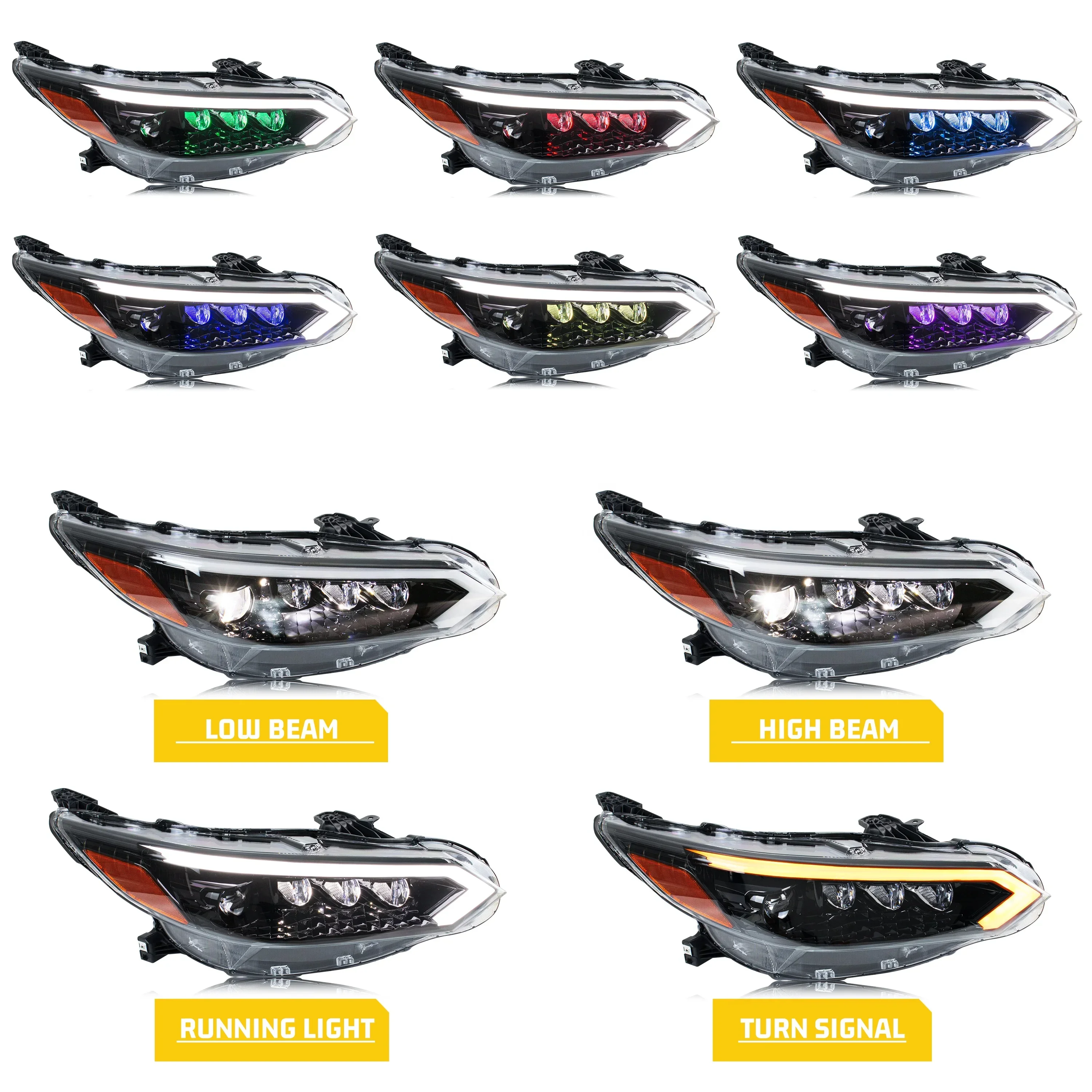 Auto Part LED RGB Lamp Headlights for Nissan Sentra Sylphy Pulsar 2020 2024 B18 Dynamic Turn Signal High Beam Lens DRL Assembly