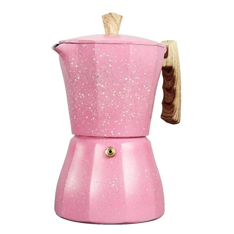 4X Latte Mocha Coffee Maker Italian Moka Espresso Cafeteira Percolator Pot Stovetop Coffee Maker 300Ml Pink