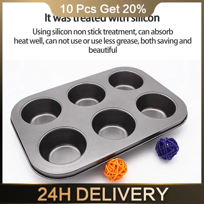 6-piece Multiple Uses High-quality Carbon Steel Baking Pan Carbon Steel Home Baking Popular Cake Mold Even Heat Distribution