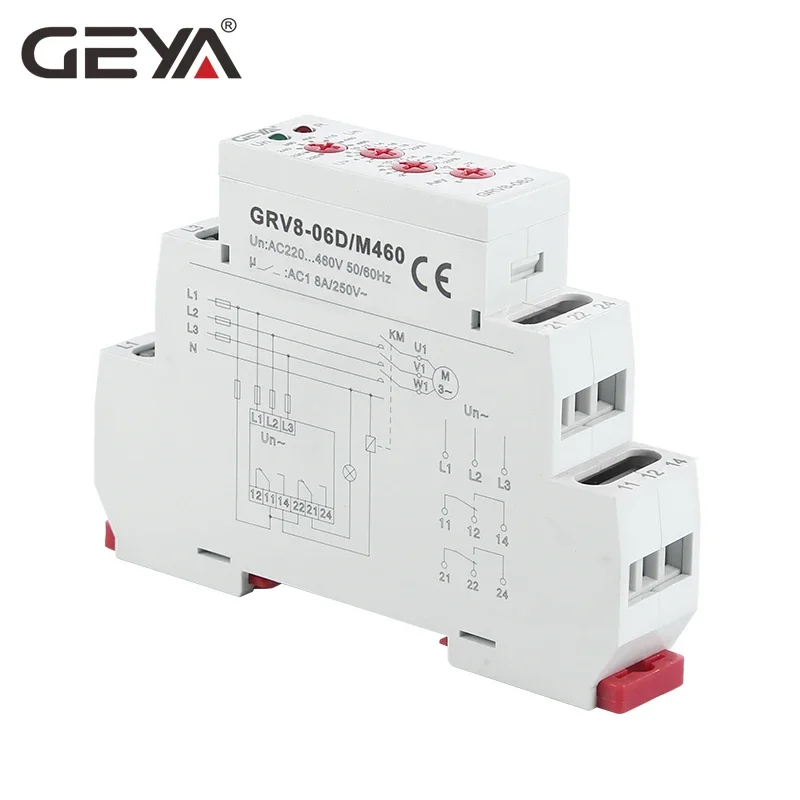 GEYA GRV8-06 Voltage Control Relay with 6 function Adjustable Voltage Asymmetry Delay Time Phase Protection Relay