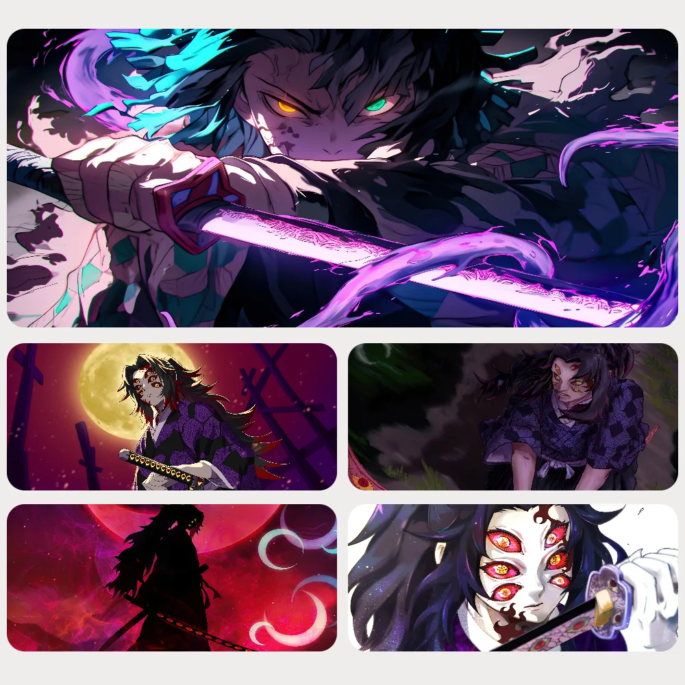 

Anime Kawaii Demon Slayer Kokushibo Game Large Mousepad Mouse Mat Desk Mat With Pad Gaming Accessories Prime Gaming XXL Keyboar