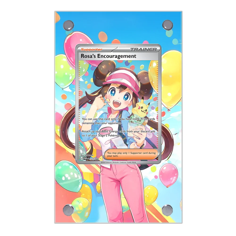 

Акриловый защитный футляр для карт Pokemon PTCG: коллекционный, подарочный, для хранения и демонстрации, с дизайном «Вдохновение Розы», для фанатов аниме и игр