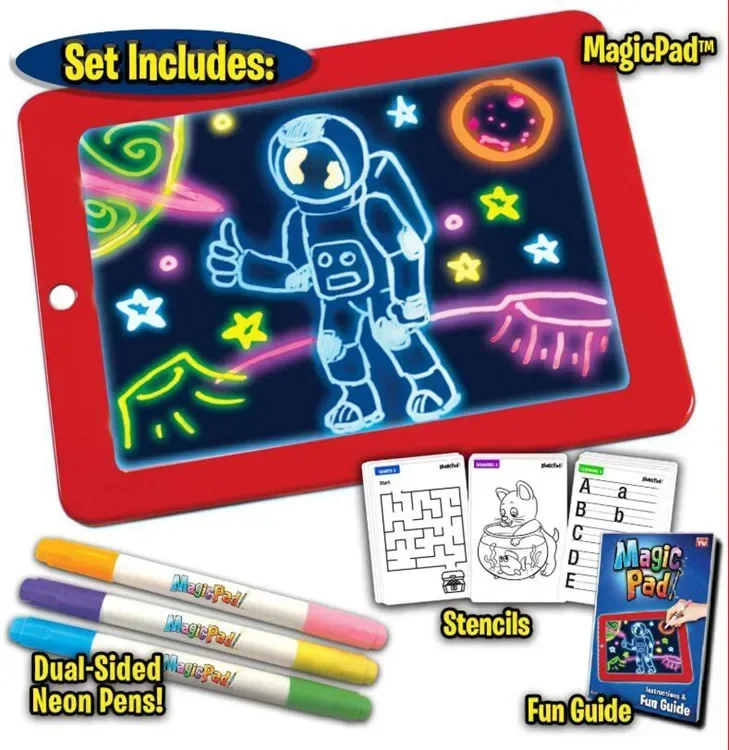 3D Magic Drawing Pad 8 Light Effects Puzzle Board 3D Sketchpad Tablet Creative Kids Pen Gift LEDs Lights Glow Art Drawing Toys