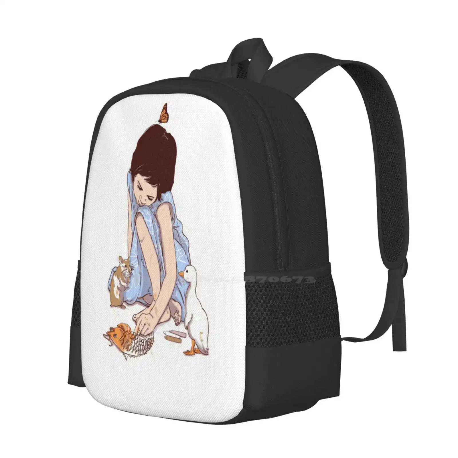 Erstellen Sie Leben 3D-Druck Design Rucksack Studenten tasche Hamster Ente Koi Karpfen Buntstift Xiaobaosg magischen Leben