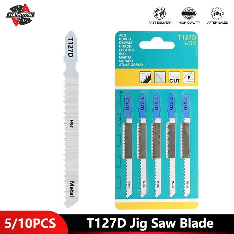 

Saw Blades 5/10pcs HSS/HCS Jig Saw Blades T127D Curve Cutting HandleTools for Wood/Metal Cutting Tools