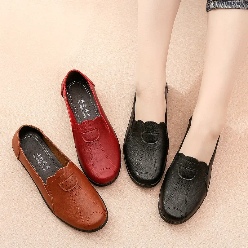 TIMETANGWomen shoes PU leather shoes for women soft mocassini mocassino donna Oxford shoes lace-up casual leather flat